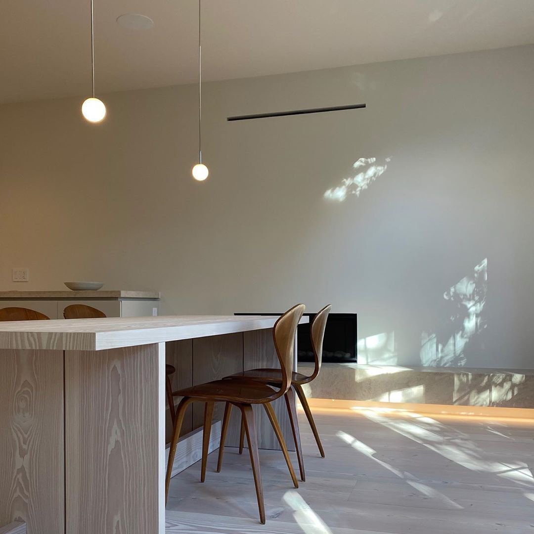 Modern Brass Rod Pendant Light with Spherical Mouth Blown Opal Glass Globe