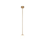 Modern Brass Rod Pendant Light with Spherical Mouth Blown Opal Glass Globe