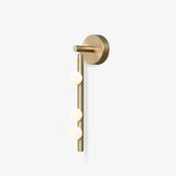Modern Brass Wall Sconce with Blown Glass Droplets Vertical Tube LED Vanity Light
