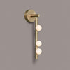 Modern Brass Wall Sconce with Blown Glass Droplets Vertical Tube LED Vanity Light