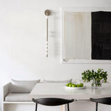 Modern Brass Wall Sconce with Blown Glass Droplets Vertical Tube LED Vanity Light