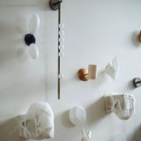 Modern Brass Wall Sconce with Blown Glass Droplets Vertical Tube LED Vanity Light
