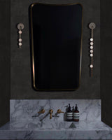 Modern Brass Wall Sconce with Blown Glass Droplets Vertical Tube LED Vanity Light