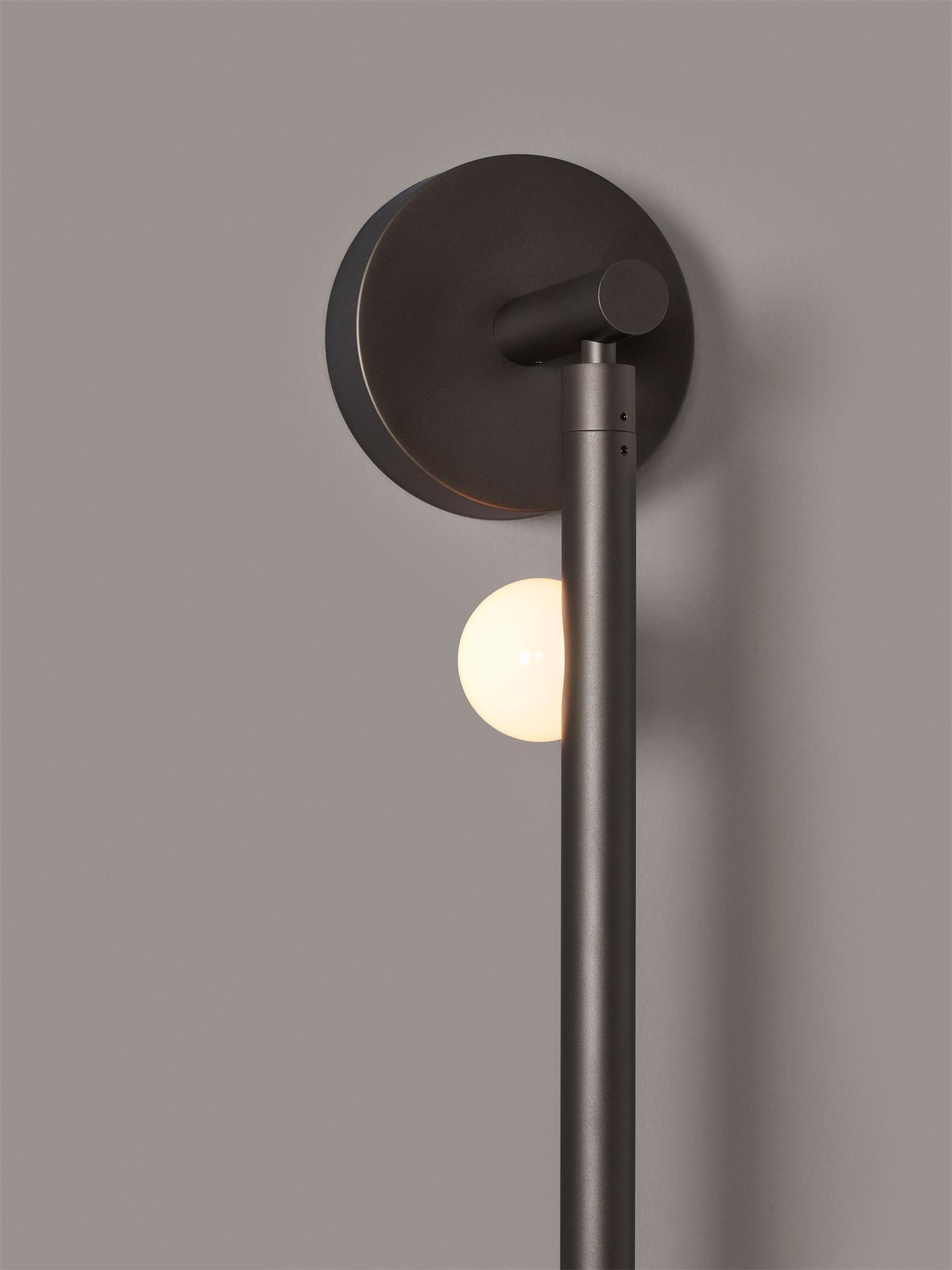 Modern Brass Wall Sconce with Blown Glass Droplets Vertical Tube LED Vanity Light