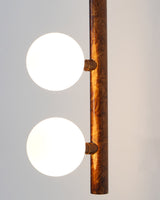 Modern Brass Wall Sconce with Blown Glass Droplets Vertical Tube LED Vanity Light