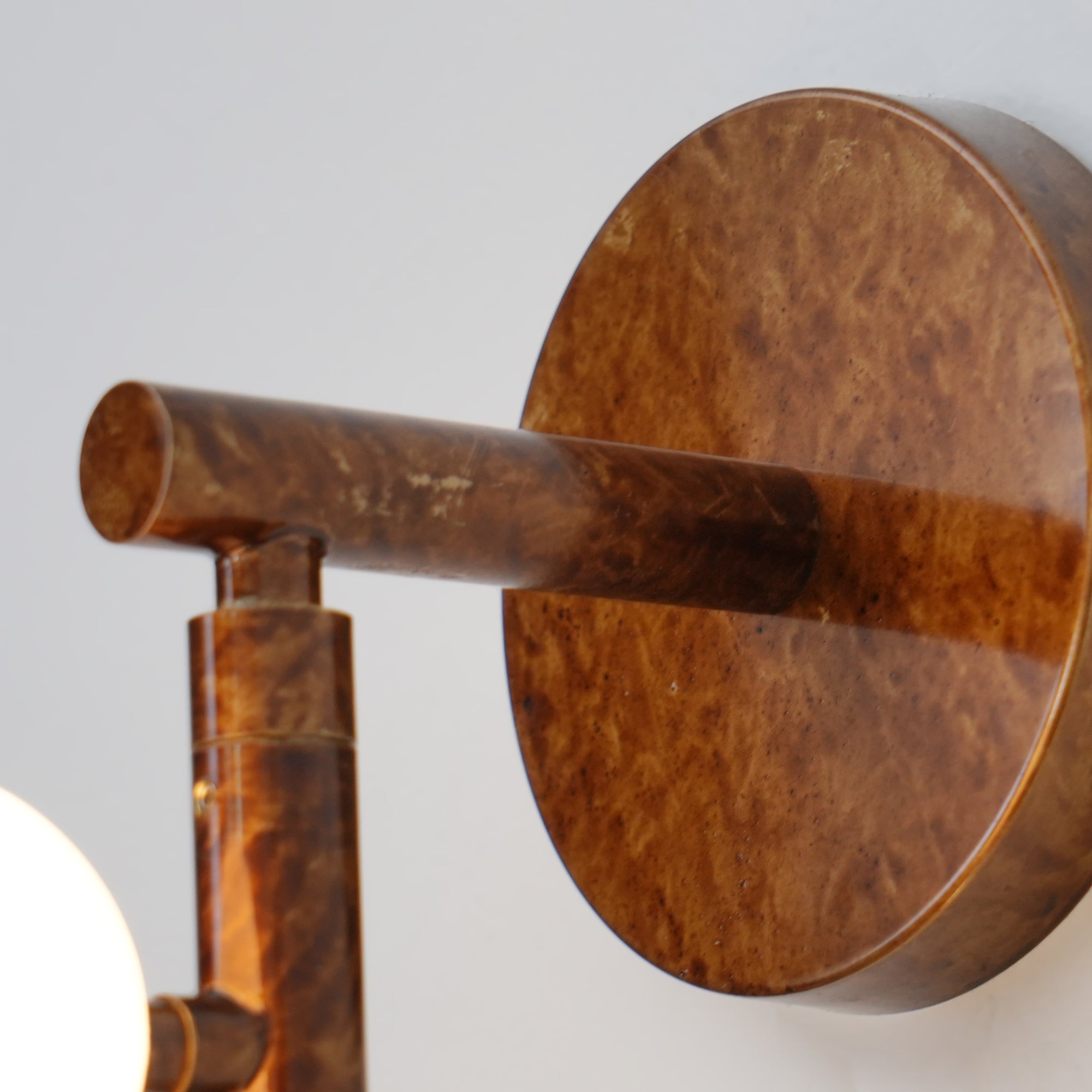 Modern Brass Wall Sconce with Blown Glass Droplets Vertical Tube LED Vanity Light