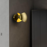 Modern Brass Wall Sconce with Dual Adjustable Hemispherical Shades Set of 2 Indoor Lighting Fixture