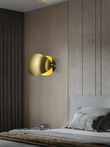 Modern Brass Wall Sconce with Dual Adjustable Hemispherical Shades Set of 2 Indoor Lighting Fixture