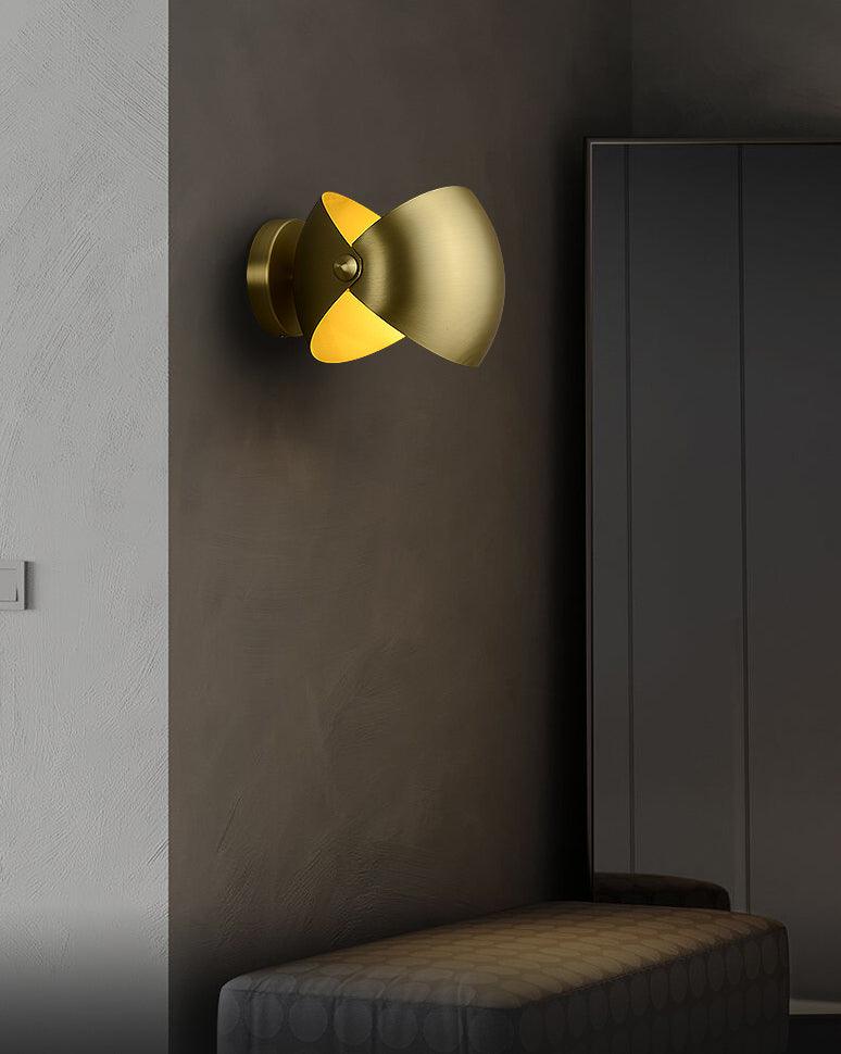 Modern Brass Wall Sconce with Dual Adjustable Hemispherical Shades Set of 2 Indoor Lighting Fixture