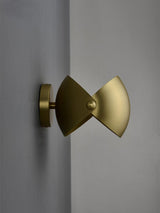 Modern Brass Wall Sconce with Dual Adjustable Hemispherical Shades Set of 2 Indoor Lighting Fixture
