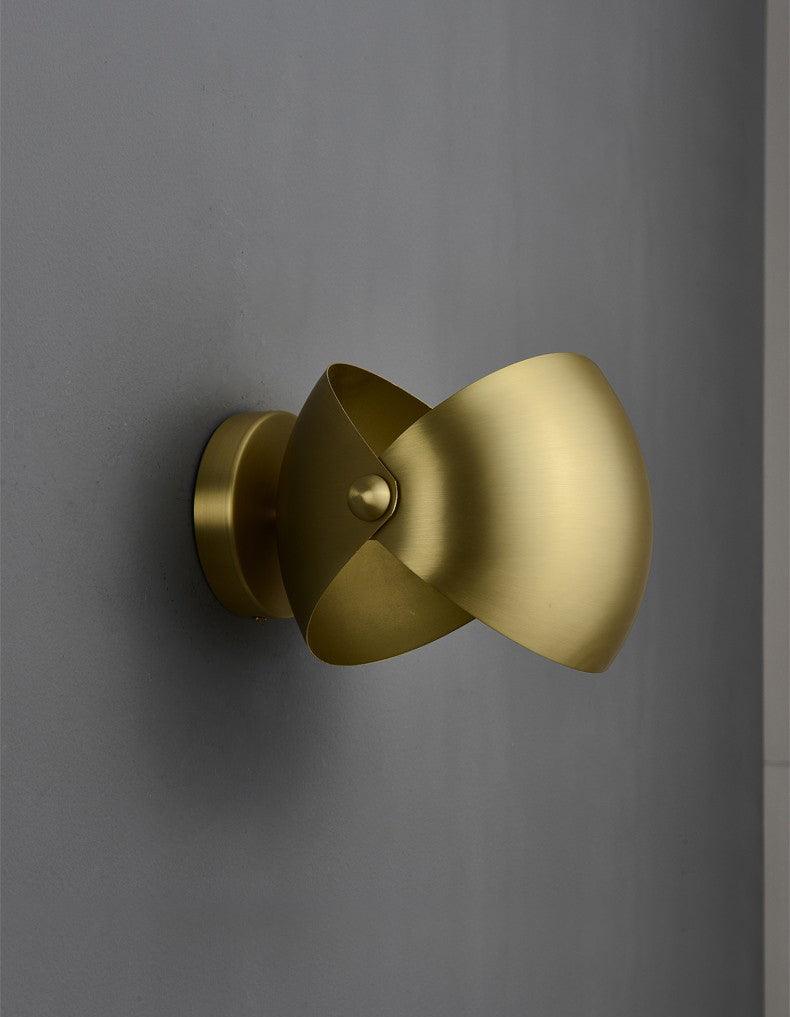 Modern Brass Wall Sconce with Dual Adjustable Hemispherical Shades Set of 2 Indoor Lighting Fixture