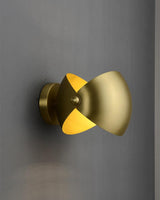 Modern Brass Wall Sconce with Dual Adjustable Hemispherical Shades Set of 2 Indoor Lighting Fixture