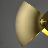 Modern Brass Wall Sconce with Dual Adjustable Hemispherical Shades Set of 2 Indoor Lighting Fixture