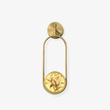 Modern Brass Wall Sconce with Enamel Stained Glass Disc and Integrated LED Lighting
