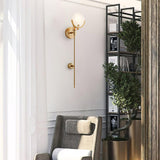Modern Brass Wall Sconce with Natural Alabaster Shade for Luxury Indoor Lighting Decor