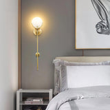 Modern Brass Wall Sconce with Natural Alabaster Shade for Luxury Indoor Lighting Decor
