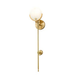 Modern Brass Wall Sconce with Natural Alabaster Shade for Luxury Indoor Lighting Decor