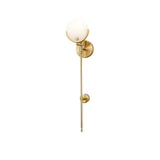 Modern Brass Wall Sconce with Natural Alabaster Shade for Luxury Indoor Lighting Decor