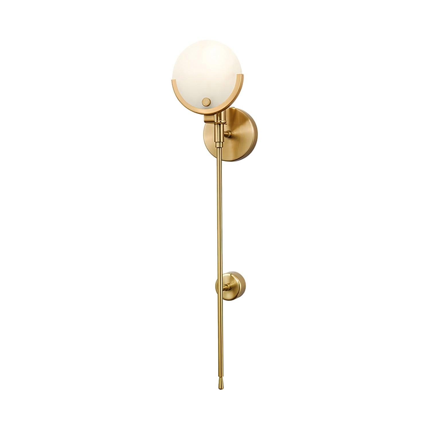 Modern Brass Wall Sconce with Natural Alabaster Shade for Luxury Indoor Lighting Decor