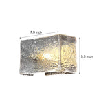 Modern Brass Wall Sconce with Rectangular Water Ripple Glass Shade for Bedroom