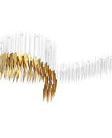 Modern Breeze Geometric LED Pendant Light with Textured Glass and Gold Finish