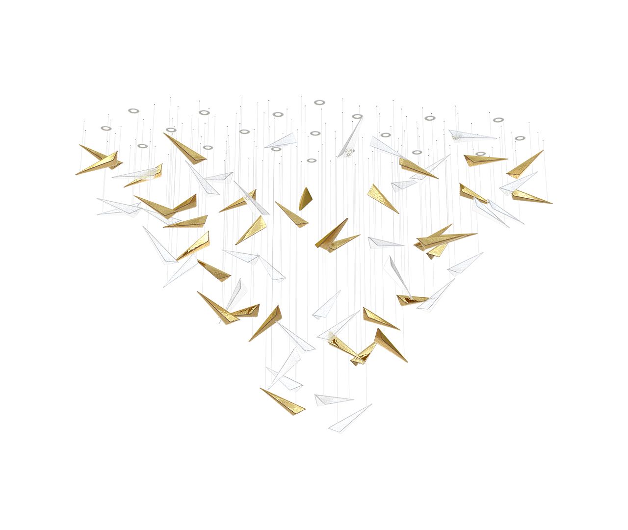 Modern Breeze Geometric LED Pendant Light with Textured Glass and Gold Finish