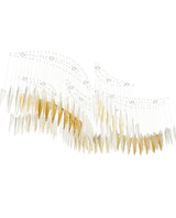 Modern Breeze Geometric LED Pendant Light with Textured Glass and Gold Finish