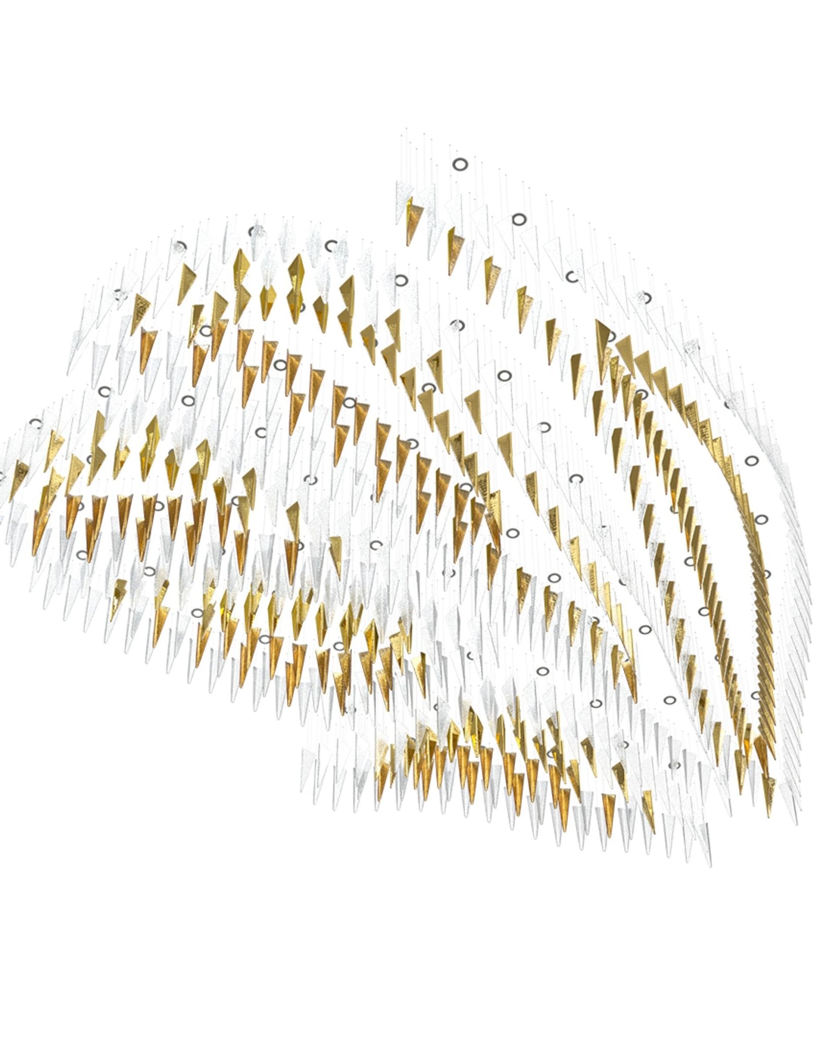 Modern Breeze Geometric LED Pendant Light with Textured Glass and Gold Finish