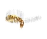 Modern Breeze Geometric LED Pendant Light with Textured Glass and Gold Finish