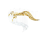 Modern Breeze Geometric LED Pendant Light with Textured Glass and Gold Finish