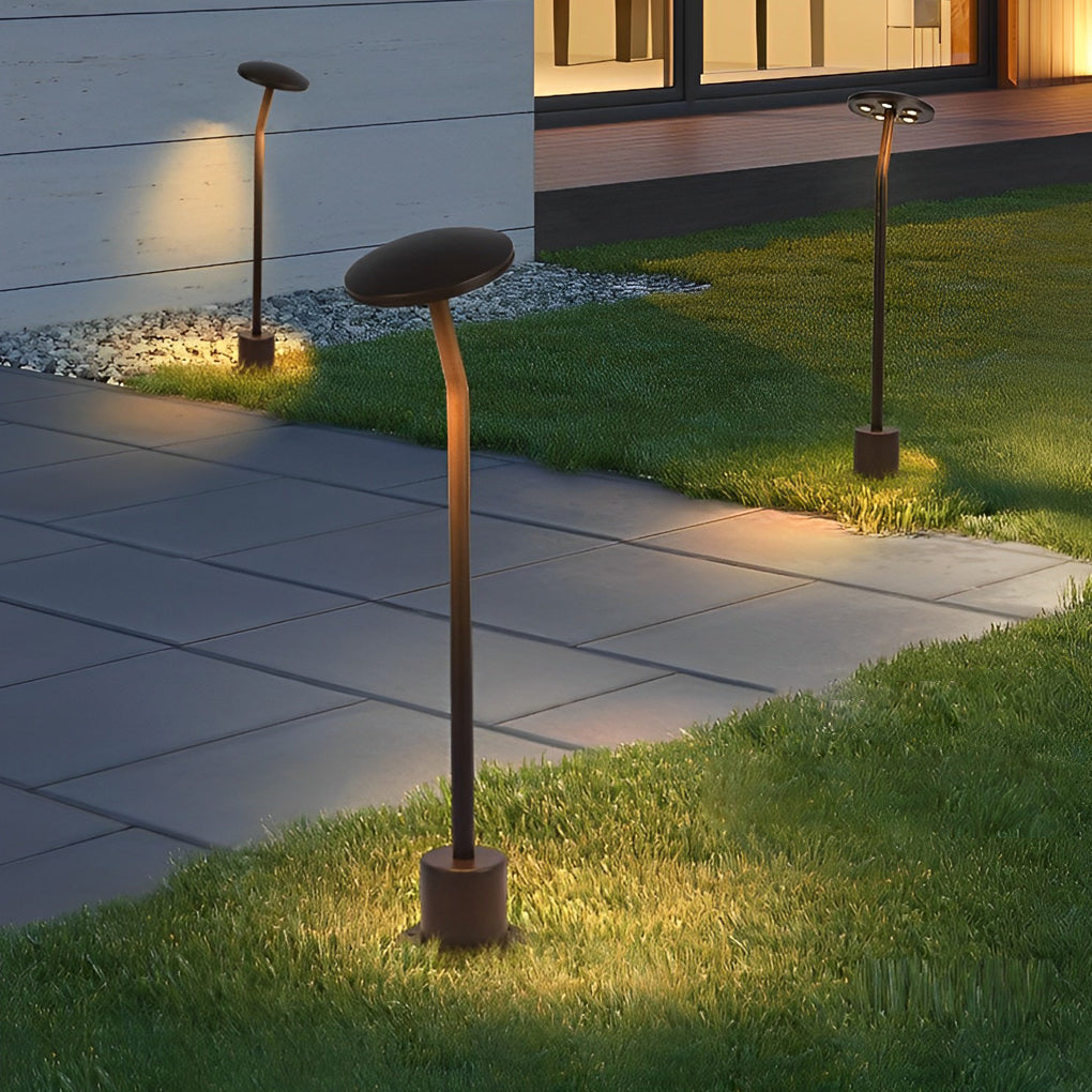 Modern Brown Mushroom LED Outdoor Path Light Waterproof Aluminum Garden Landscape Lawn Lamp