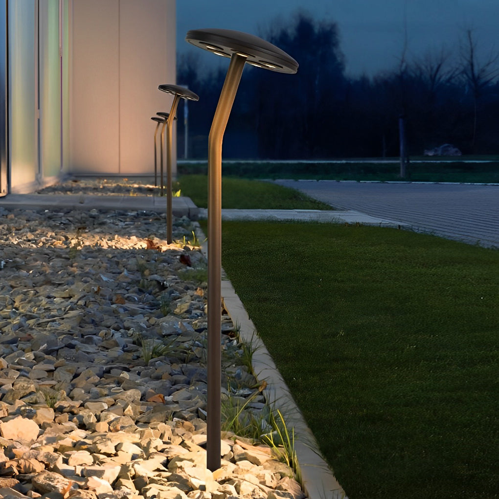 Modern Brown Mushroom LED Outdoor Path Light Waterproof Aluminum Garden Landscape Lawn Lamp