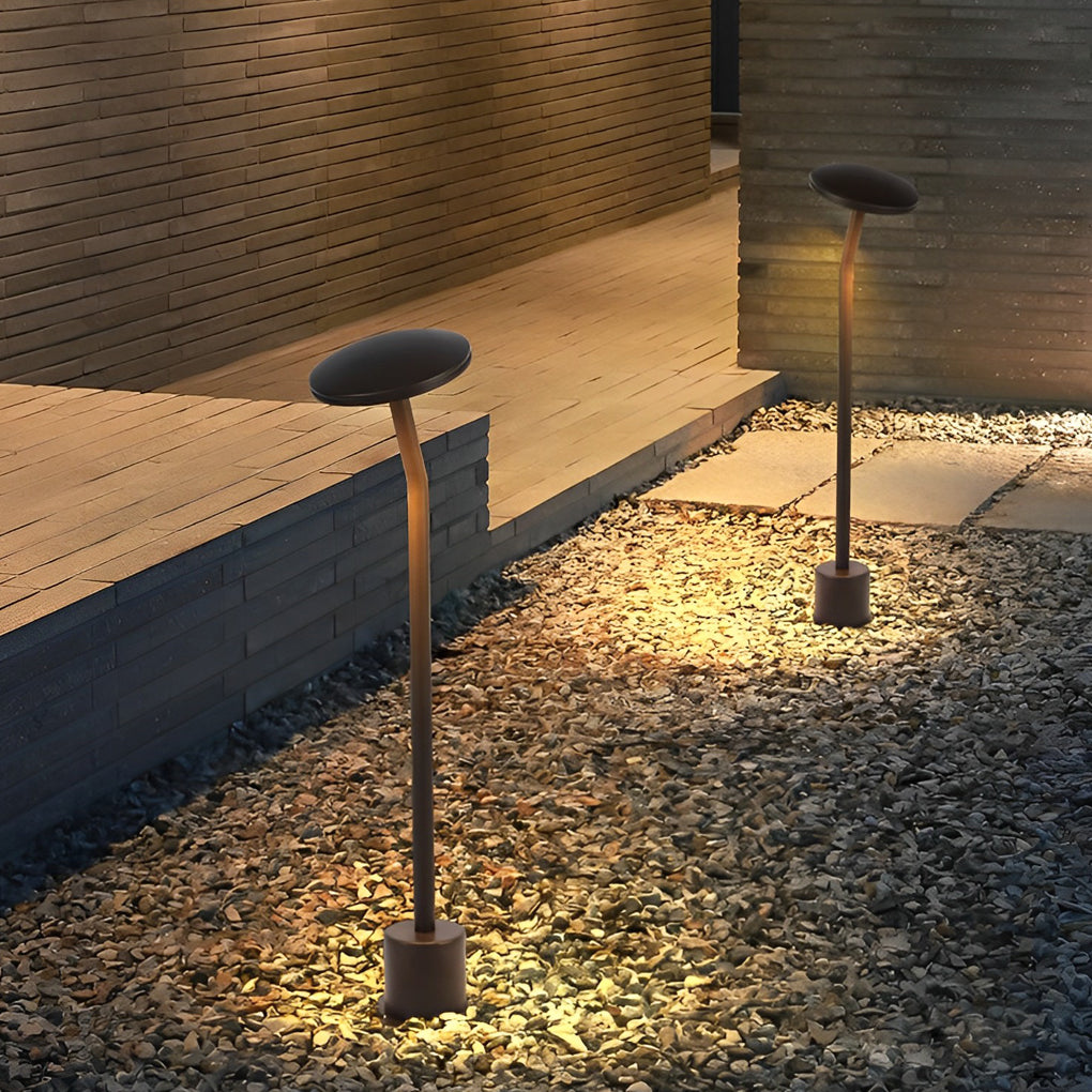 Modern Brown Mushroom LED Outdoor Path Light Waterproof Aluminum Garden Landscape Lawn Lamp