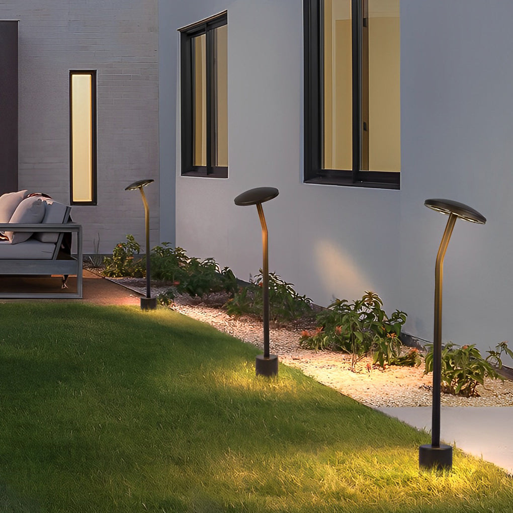 Modern Brown Mushroom LED Outdoor Path Light Waterproof Aluminum Garden Landscape Lawn Lamp