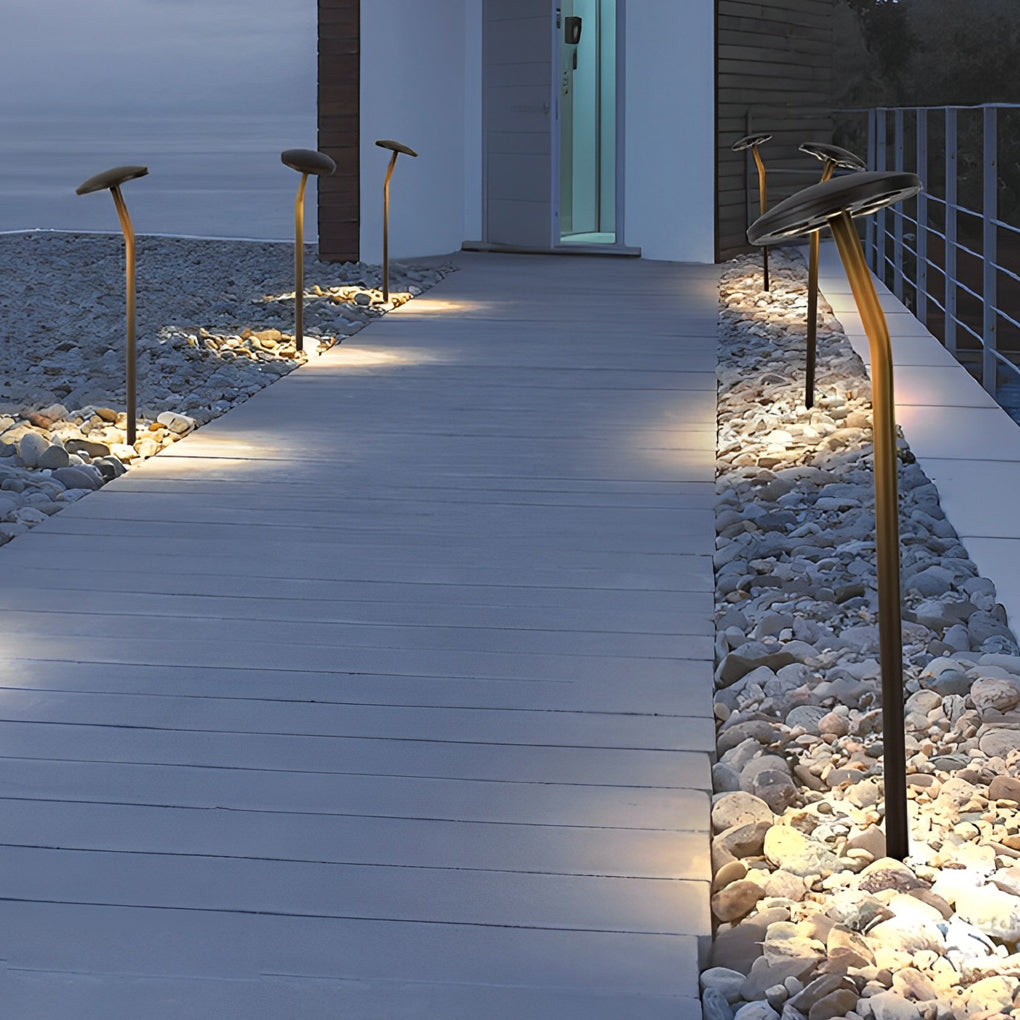 Modern Brown Mushroom LED Outdoor Path Light Waterproof Aluminum Garden Landscape Lawn Lamp