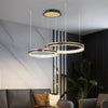 Modern Brushed Gold LED Ring Ceiling Lamp with 3 Step Dimming for Living Room