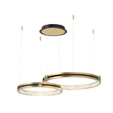 Modern Brushed Gold LED Ring Ceiling Lamp with 3 Step Dimming for Living Room