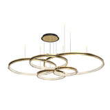 Modern Brushed Gold LED Ring Ceiling Lamp with 3 Step Dimming for Living Room