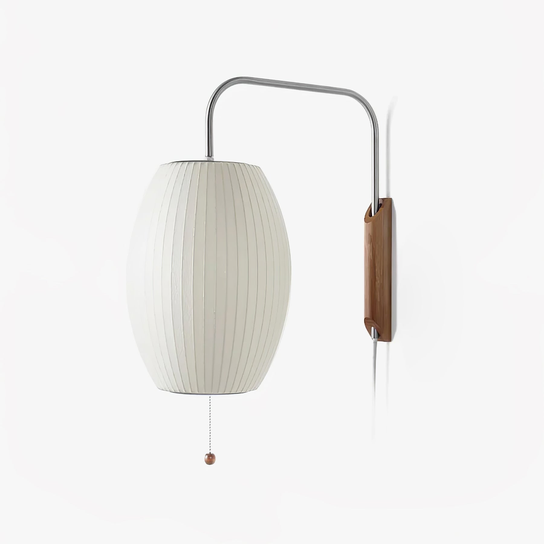 Modern Bubble Ball Wall Sconce with Walnut Accents and Adjustable Swivel Arm