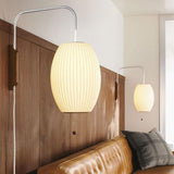 Modern Bubble Ball Wall Sconce with Walnut Accents and Adjustable Swivel Arm