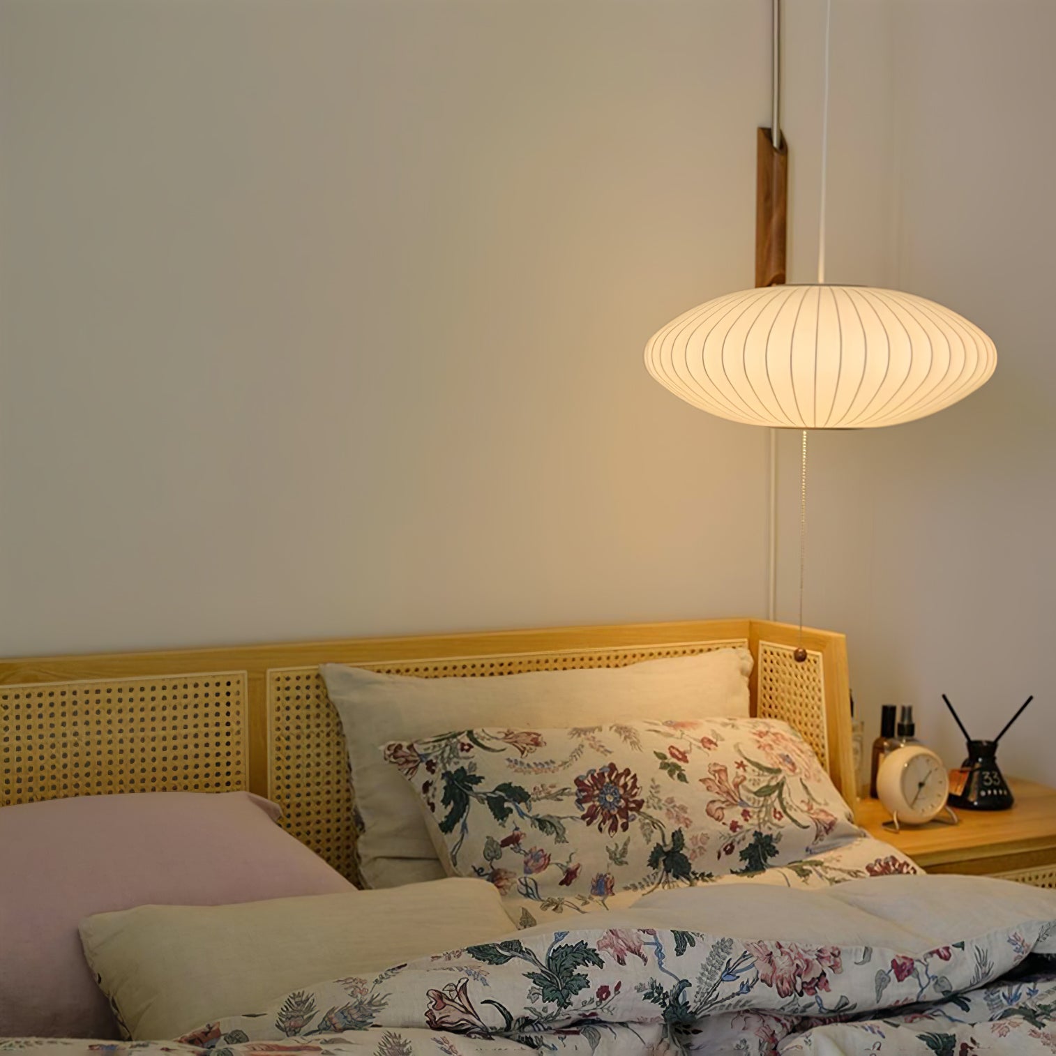 Modern Bubble Ball Wall Sconce with Walnut Accents and Adjustable Swivel Arm