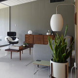 Modern Bubble Ball Wall Sconce with Walnut Accents and Adjustable Swivel Arm