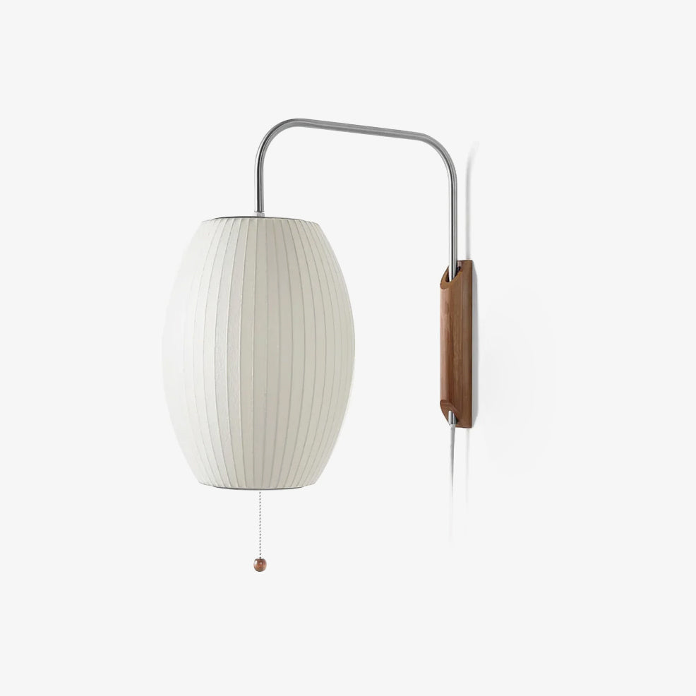 Modern Bubble Ball Wall Sconce with Walnut Accents and Adjustable Swivel Arm