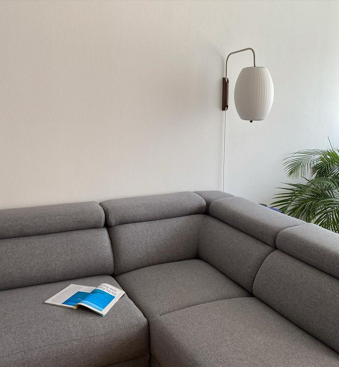 Modern Bubble Ball Wall Sconce with Walnut Accents and Adjustable Swivel Arm