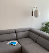 Modern Bubble Ball Wall Sconce with Walnut Accents and Adjustable Swivel Arm