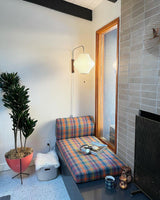 Modern Bubble Ball Wall Sconce with Walnut Accents and Adjustable Swivel Arm