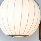 Modern Bubble Ball Wall Sconce with Walnut Accents and Adjustable Swivel Arm