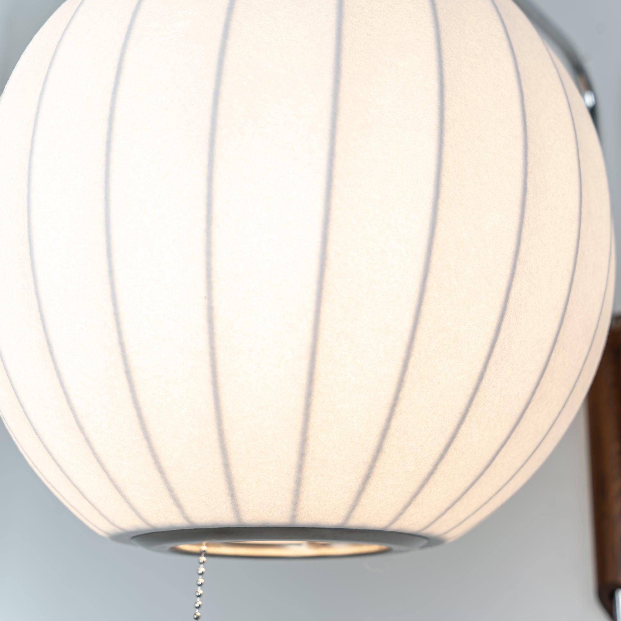 Modern Bubble Ball Wall Sconce with Walnut Accents and Adjustable Swivel Arm