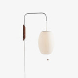Modern Bubble Ball Wall Sconce with Walnut Accents and Adjustable Swivel Arm