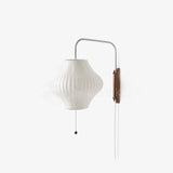 Modern Bubble Ball Wall Sconce with Walnut Accents and Adjustable Swivel Arm